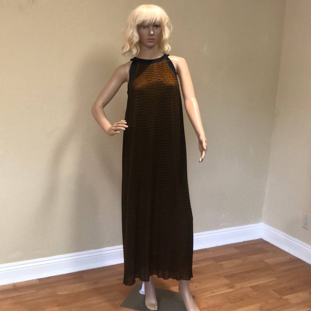 Jean Paul Gaultier Gold maxi key hole back size 12